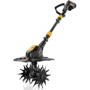 Cordless Tiller Cultivator Compatible with Dewalt 20V MAX Battery, 9In Tilling Width & 7In Depth Electric Tiller for Gardening, 360RPM Rototillers for Garden Cultivator (Tool Only)