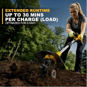 Cordless Garden Tiller Cultivator, Compatible with DeWalt 20V MAX Battery, 360 RPM High Torque, 9" Width x 7" Depth, Lightweight Garden Soil Tool for Weeding, Tool Only-Battery Not Included