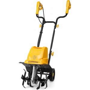 Garden Rototiller 12-Inch 10.5-Amp Corded Electric Tiller/Cultivator, Adjustable Wheels, 8-Inch Tilling Depth, Powerful and Lightweight Tiller