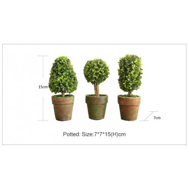 Mini Artificial Plant Decor Decorative Potted Plant X3 For Home Garden Yard