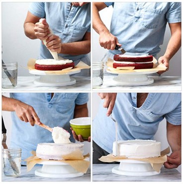 Kootek All-In-One Cake Decorating Supplies with Revolving Cake Turntable, 6 Cake Decorating Tips, 2 Icing Spatula, 3 Icing Smoother, 50 Disposable Pastry Bags and 1 Coupler Frosting Tool Baking Set