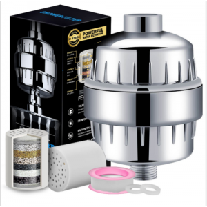 12-Stage Shower Filter Water Purifier Removes Chlorine 1 Replaceable Cartridges