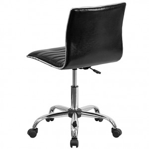  Flash Furniture Low Back Designer Armless Black Ribbed Swivel Task Chair 