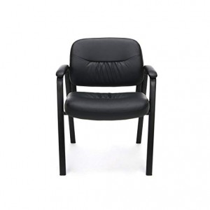 Essentials Leather Executive Side Chair - Guest/Reception Chair, Black (ESS-9010)