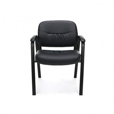 Essentials Leather Executive Side Chair - Guest/Reception Chair, Black (ESS-9010)