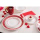 Corelle 16 Piece Crimson Trellis Livingware Dinnerware Set, White