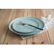 pangu 16-Piece Porcelain Dinnerware Sets, MINIMALISM, Handmade Irregular Shape Look, Service for 4 (16 piece, Light blue) 