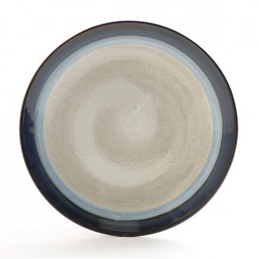 Gibson Elite 91547.16RM Couture Bands 16-Piece Dinnerware Set, Blue and Cream 