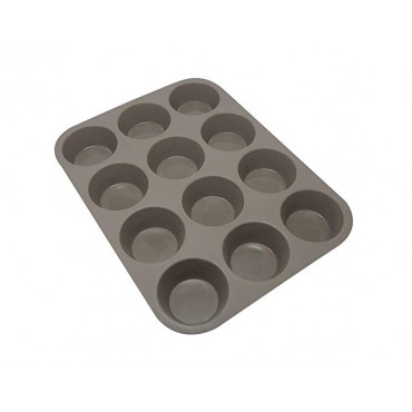 Silicone Baking Cake Pans Kitchen Cookware Kitchen Muffin Pan Cupcakes Circle 8 x 8 Inch Pie Pan (Gray (Muffin) Set)