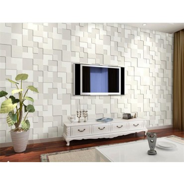 10M Modern Wall 3D Mosaic Living Room Non-woven Wallpaper Tv Background