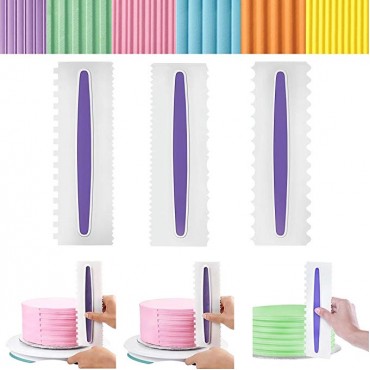 Cake Smoother Scraper Icing Comb Pastry Buttercream Spatulas Plastic Three-Piece Set Polisher Decorating Edge DIY Tool Mousse Cream Spatulas Sugarcraft