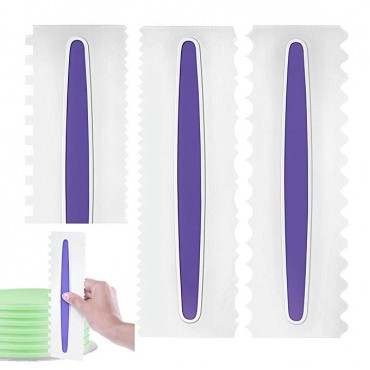 Cake Smoother Scraper Icing Comb Pastry Buttercream Spatulas Plastic Three-Piece Set Polisher Decorating Edge DIY Tool Mousse Cream Spatulas Sugarcraft