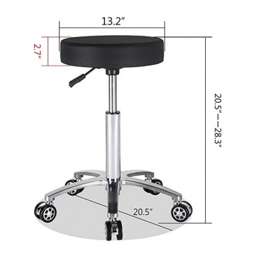 Rolling Swivel Stool Chair for Office Medical Salon Tattoo Massage,Adjustable Height Hydraulic Stool with Wheels (Black)