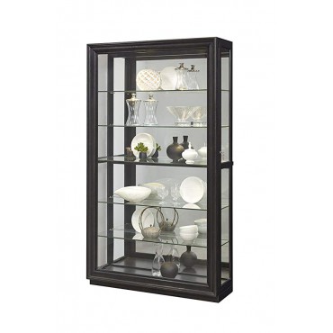 Pulaski P021553 Rockford Mirrored Two Way Sliding Door Curio Cabinet 45.9" x 14.8" x 80.0"