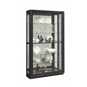 Pulaski P021553 Rockford Mirrored Two Way Sliding Door Curio Cabinet 45.9" x 14.8" x 80.0"