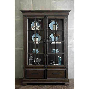 Stylistics Bolton St. China Cabinet, 52" x 19" x 78", Dark Brown