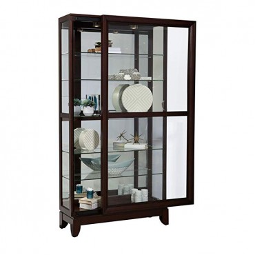 Pulaski Large Two Way Sliding Door Curio Cabinet, 42" x 15" x 83"