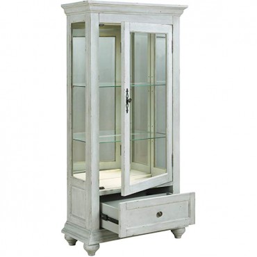 Pulaski P020025 Traditional Antique 2 Shelves Curio Display Cabinet with LED Light, 30" x 14" x 60.5"